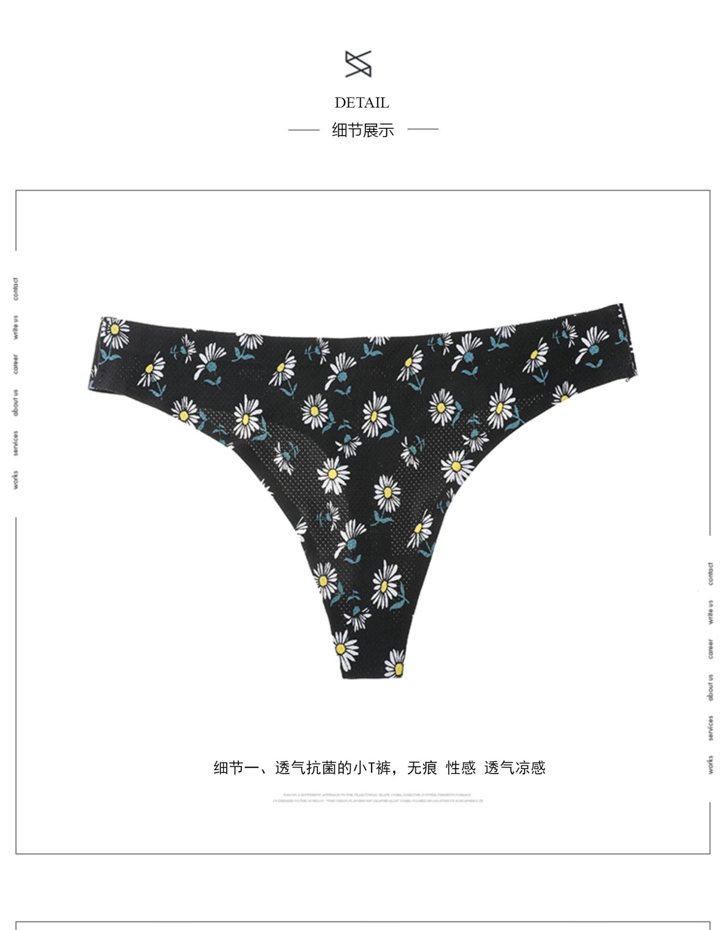3 Pack Floral Print Panties String Soft Seamless Women's Underwear Low Waist Thongs Cotton Female Lingerie Briefs The Clothing Company Sydney