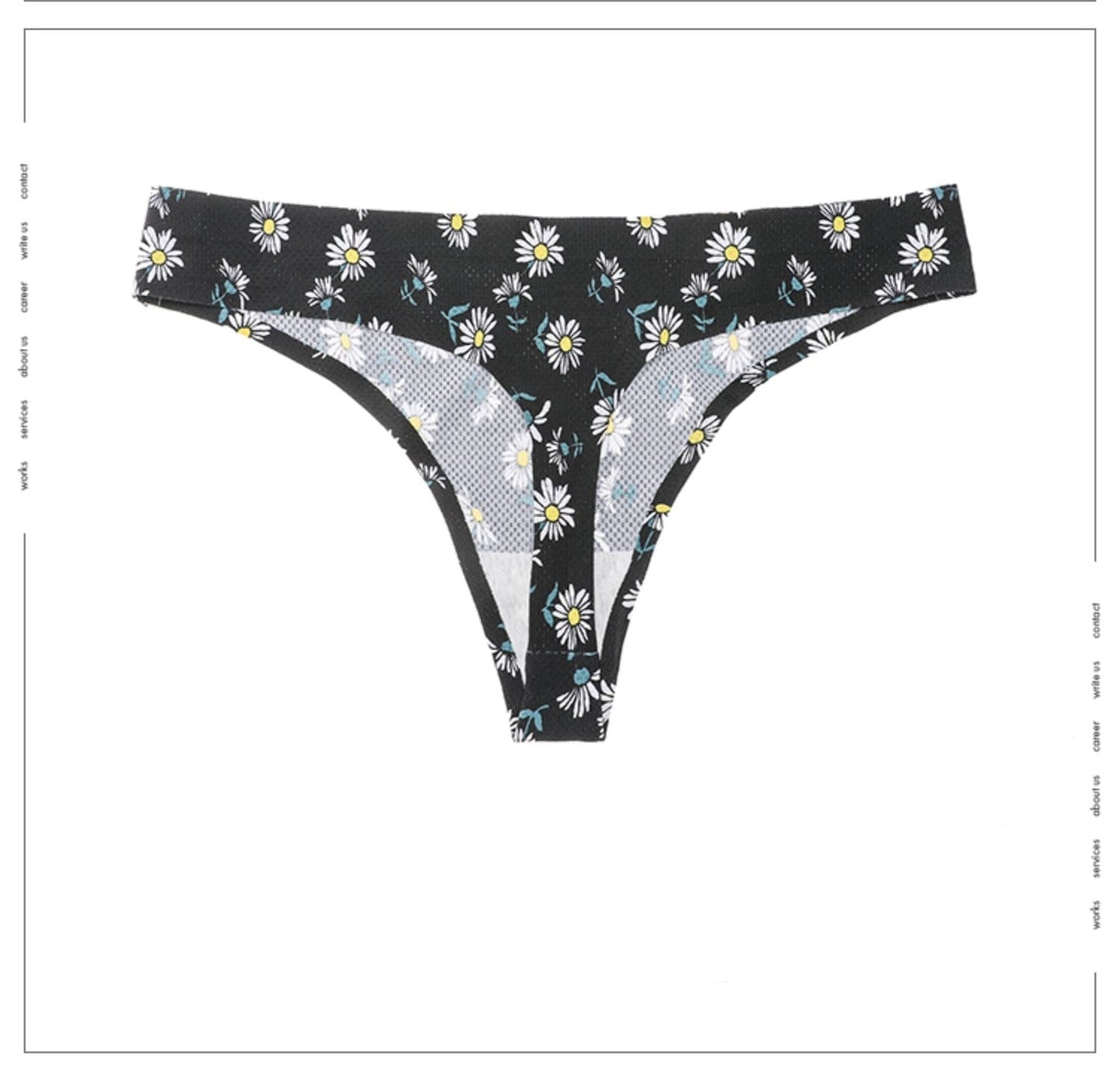 3 Pack Floral Print Panties String Soft Seamless Women's Underwear Low Waist Thongs Cotton Female Lingerie Briefs The Clothing Company Sydney
