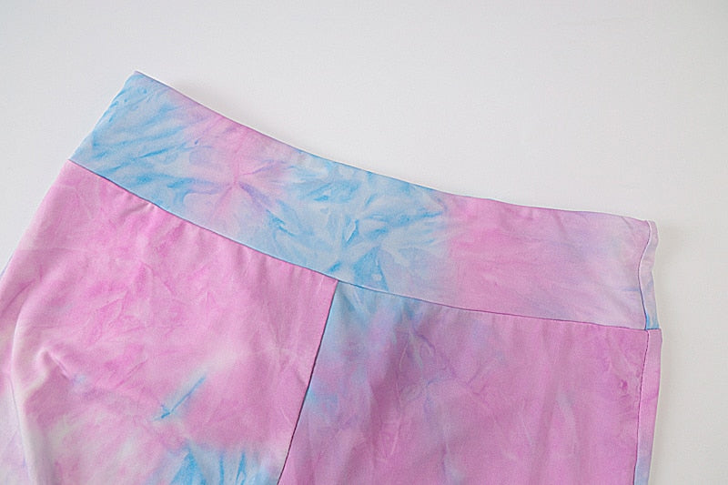 2 Piece tie dye sexy crop tops leggings bodycon summer fashion streetwear tracksuit sportswear Set The Clothing Company Sydney