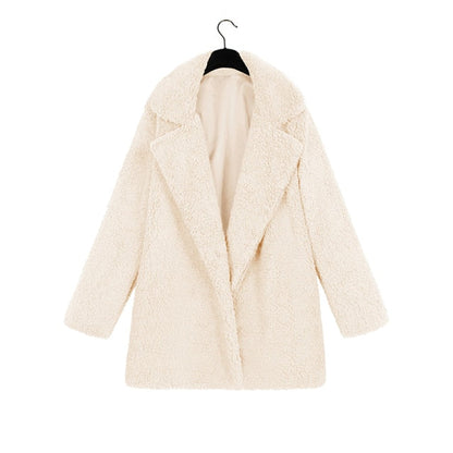 Winter Warm Teddy Faux Fur Coat Long Coat Loose Lapel OverCoat Plus Size Female Plush Coat Jacket The Clothing Company Sydney