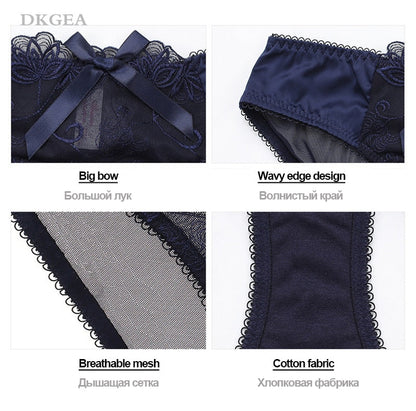 Fashion embroidery bras underwear women set plus size lingerie sexy C D cup Ultrathin transparent bra panties lace bra set The Clothing Company Sydney