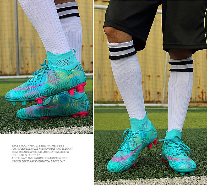 Indoor Soccer Shoes Men Women Kids High Top  Breathable Nonslip Soccer Cleats Shoes Turf Futsal Training Football Boots The Clothing Company Sydney