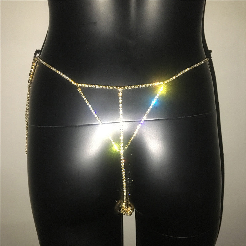 Crystal Body Chain Rhinestone Tassel Thong Belly Party Waist Chain Jewellery Accessories The Clothing Company Sydney