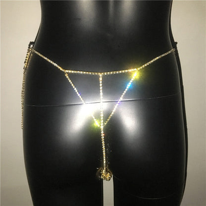 Crystal Body Chain Rhinestone Tassel Thong Belly Party Waist Chain Jewellery Accessories The Clothing Company Sydney