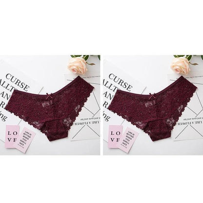 2 Pack Lace Panties Lingerie Tempting Pretty Briefs High Quality Cotton Low Waist Cute Underwear The Clothing Company Sydney