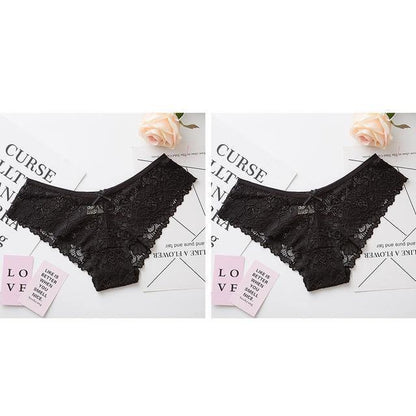2 Pack Lace Panties Lingerie Tempting Pretty Briefs High Quality Cotton Low Waist Cute Underwear The Clothing Company Sydney