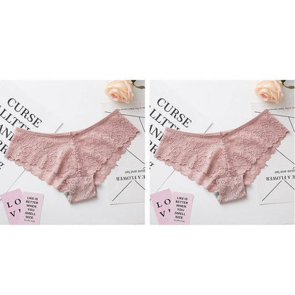 2 Pack Lace Panties Lingerie Tempting Pretty Briefs High Quality Cotton Low Waist Cute Underwear The Clothing Company Sydney
