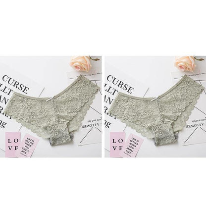 2 Pack Lace Panties Lingerie Tempting Pretty Briefs High Quality Cotton Low Waist Cute Underwear The Clothing Company Sydney