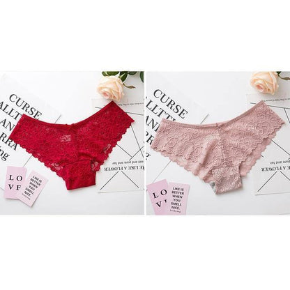 2 Pack Lace Panties Lingerie Tempting Pretty Briefs High Quality Cotton Low Waist Cute Underwear The Clothing Company Sydney