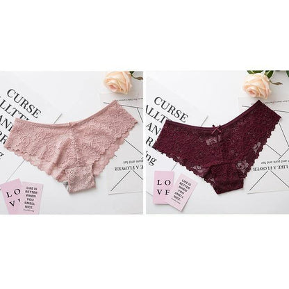 2 Pack Lace Panties Lingerie Tempting Pretty Briefs High Quality Cotton Low Waist Cute Underwear The Clothing Company Sydney