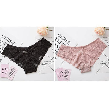 2 Pack Lace Panties Lingerie Tempting Pretty Briefs High Quality Cotton Low Waist Cute Underwear The Clothing Company Sydney
