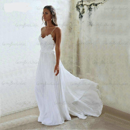 Bohemian White Wedding Gowns Ivory Wedding  Sweetheart Chiffon Rural Bridal Dresses The Clothing Company Sydney