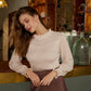 Elegant fur pompon sweater Autumn winter lantern sleeve knitted sweater Streetwear ladies green pullover Jumper The Clothing Company Sydney