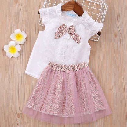 Baby Girl Clothes Summer Children's Girls' Clothing Kids Bay Clothes Toddler Chiffon bowknot coat+Pants Set The Clothing Company Sydney