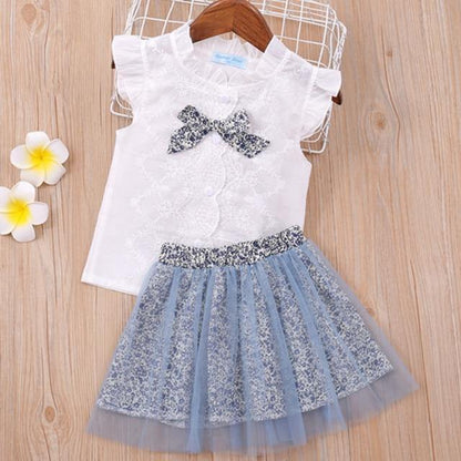 Baby Girl Clothes Summer Children's Girls' Clothing Kids Bay Clothes Toddler Chiffon bowknot coat+Pants Set The Clothing Company Sydney