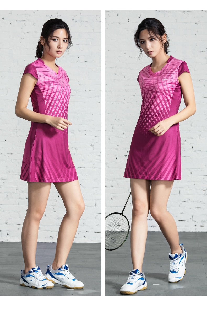 2 Piece Women Girls Sports Dress + Inner shorts Ladies Tennis Badminton Dresses With Shorts Gym Running Sportswear The Clothing Company Sydney