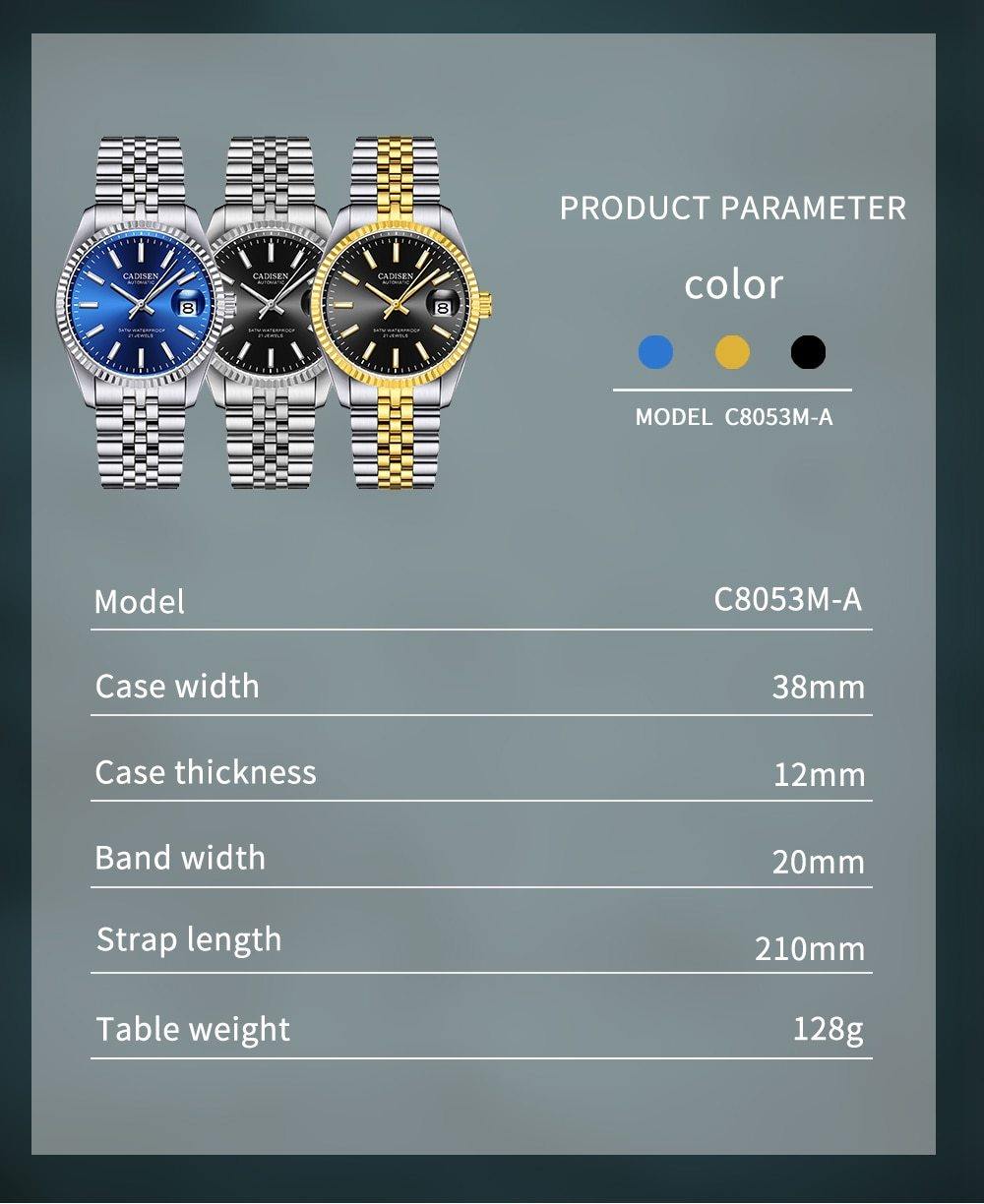 Luxury Automatic Watch Business Sport Stainless Steel Waterproof Watch Men's Mechanical Watch The Clothing Company Sydney