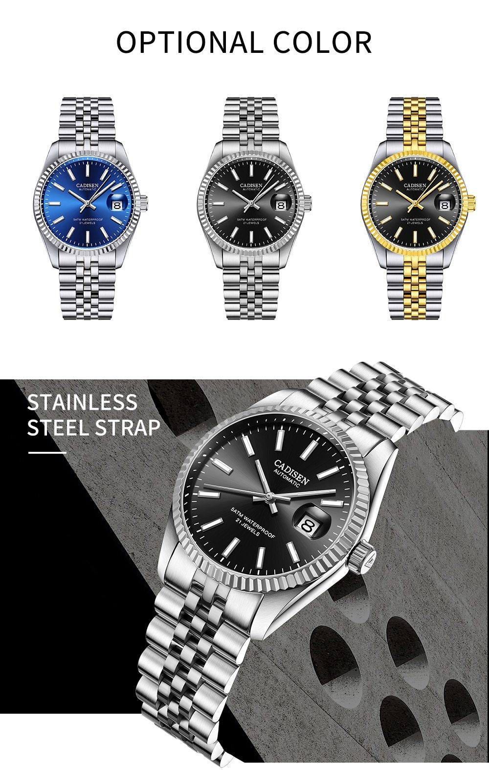 Luxury Automatic Watch Business Sport Stainless Steel Waterproof Watch Men's Mechanical Watch The Clothing Company Sydney