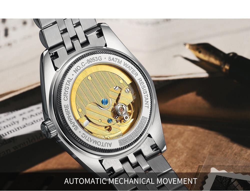 Luxury Automatic Watch Business Sport Stainless Steel Waterproof Watch Men's Mechanical Watch The Clothing Company Sydney