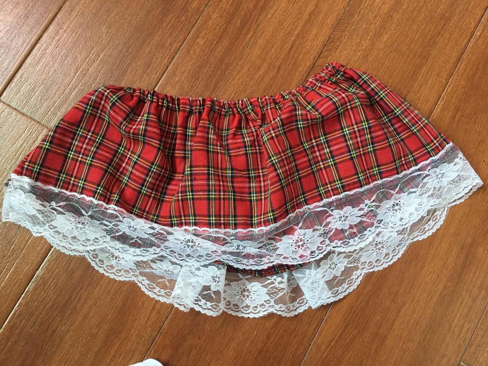 2 Piece Ladies Sexy Cosplay Lingerie Student Uniform Set White Crop Shirt Red Plaid Miniskirt Outfit Exotic Costumes The Clothing Company Sydney