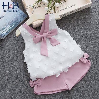 Baby Girl Clothes Summer Children's Girls' Clothing Kids Bay Clothes Toddler Chiffon bowknot coat+Pants Set The Clothing Company Sydney