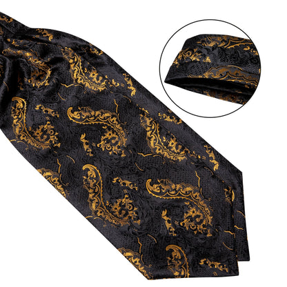 5 Piece Men Gold Paisley Silk Waistcoat Ascot Tie Pocket Square Necktie Ring Set Wedding Formal Dress Vests Set The Clothing Company Sydney