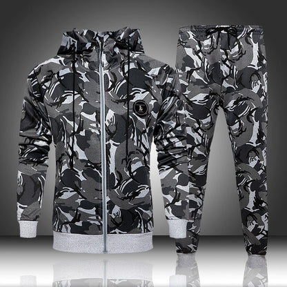 2 Piece Camouflage Sweatshirts Jacket + Pants Sets Camo Men Tracksuit Hooded Outerwear Hoodie Set The Clothing Company Sydney