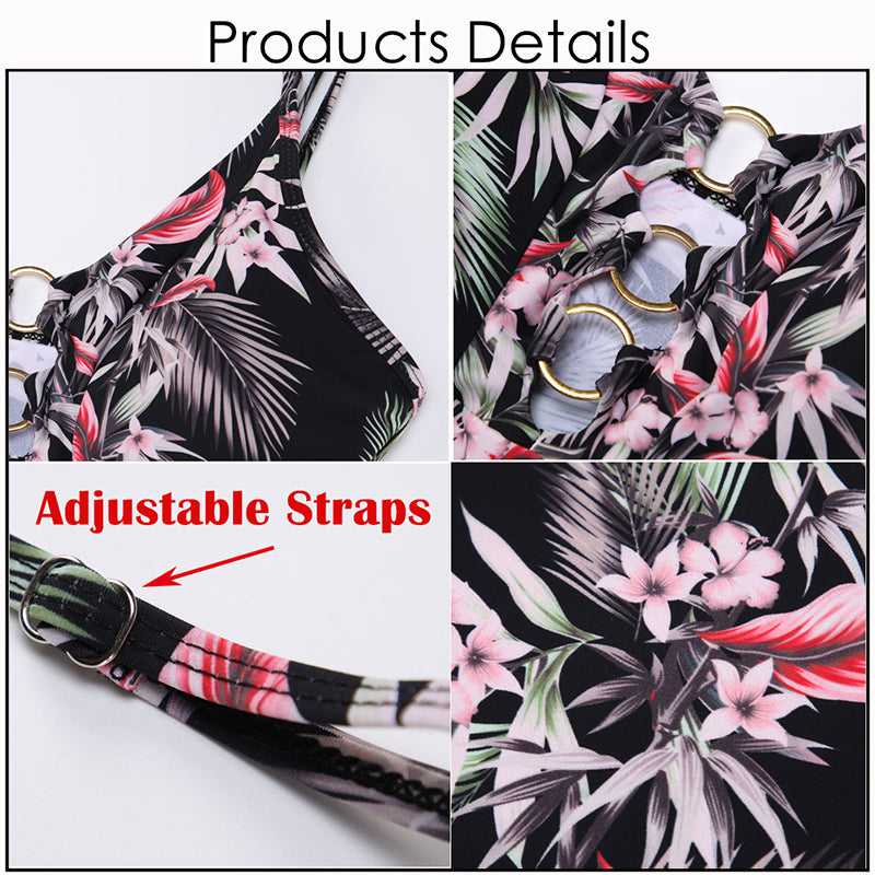 Vintage Floral Print One Piece Swimsuit Swimwear Women Beach Bodysuit Bathing Suit Monokini SwimSuit The Clothing Company Sydney