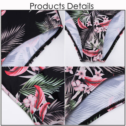 Vintage Floral Print One Piece Swimsuit Swimwear Women Beach Bodysuit Bathing Suit Monokini SwimSuit The Clothing Company Sydney