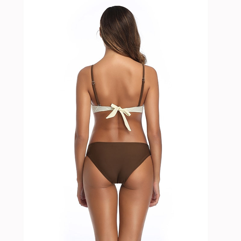 2 Piece Bandeau Push-Up Padded Bra Swimsuit Swimwear Bathing Suit Bikini Set The Clothing Company Sydney