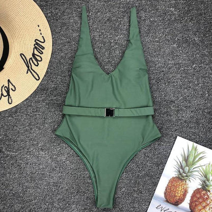Sexy Solid One Piece Swimsuit Women Bathing Suit Bikini Monokini Swimwear The Clothing Company Sydney