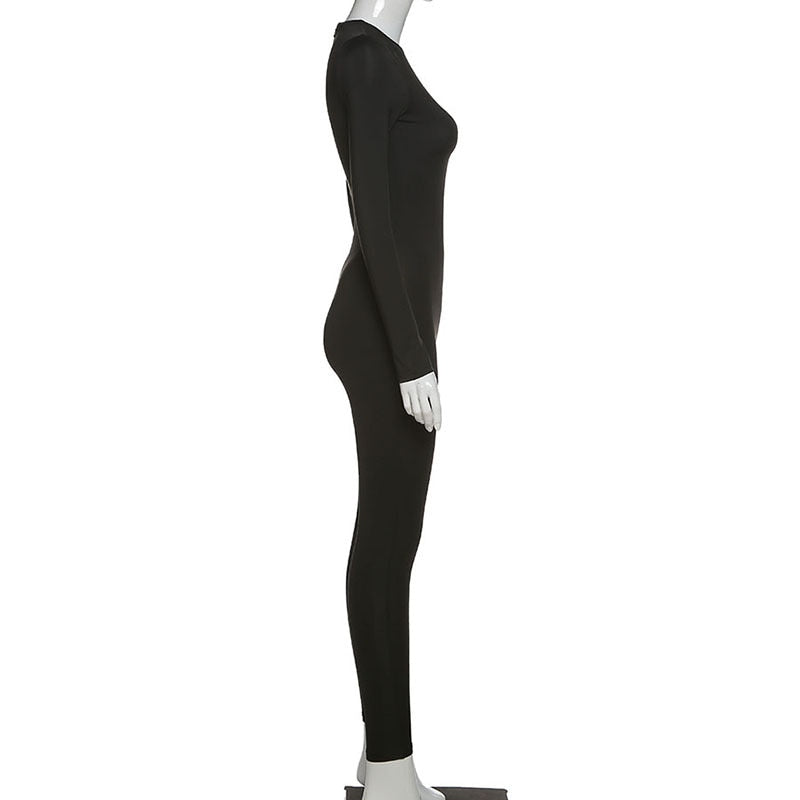 Autumn Winter Jumpsuit Streetwear Long Sleeve Bodycon Solid Sport Fitness Overalls The Clothing Company Sydney