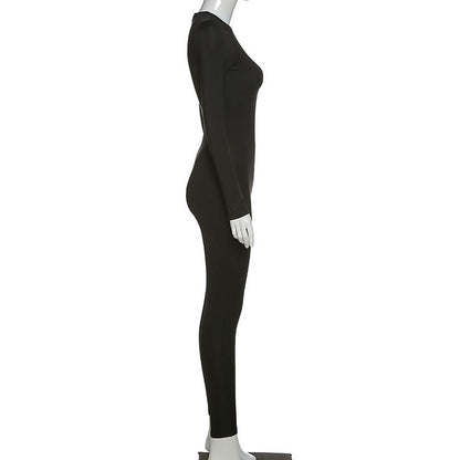 Autumn Winter Jumpsuit Streetwear Long Sleeve Bodycon Solid Sport Fitness Overalls The Clothing Company Sydney