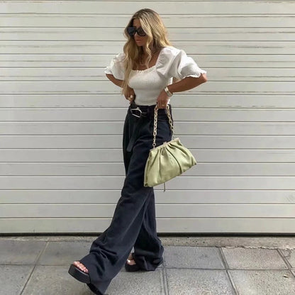 Casual Fashion Straight Leg Women's Jeans Denim Bottom Long High Waist Baggy Fall Pants The Clothing Company Sydney
