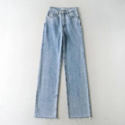Casual Fashion Straight Leg Women's Jeans Denim Bottom Long High Waist Baggy Fall Pants The Clothing Company Sydney