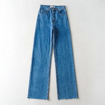 Casual Fashion Straight Leg Women's Jeans Denim Bottom Long High Waist Baggy Fall Pants The Clothing Company Sydney