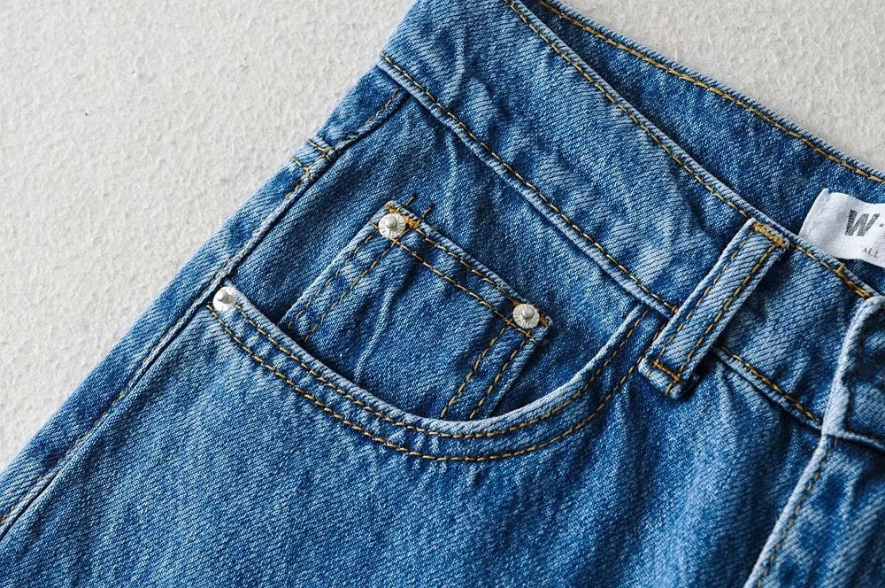 Casual Fashion Straight Leg Women's Jeans Denim Bottom Long High Waist Baggy Fall Pants The Clothing Company Sydney