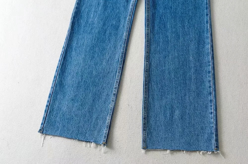 Casual Fashion Straight Leg Women's Jeans Denim Bottom Long High Waist Baggy Fall Pants The Clothing Company Sydney