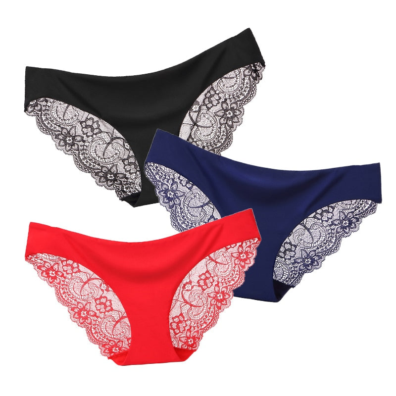 3 Pack Seamless low-Rise women's sexy lace lady panties seamless cotton breathable  Hollow briefs Plus Size underwear The Clothing Company Sydney