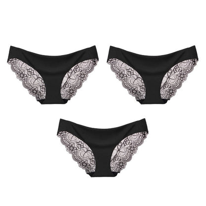 3 Pack Seamless low-Rise women's sexy lace lady panties seamless cotton breathable  Hollow briefs Plus Size underwear The Clothing Company Sydney