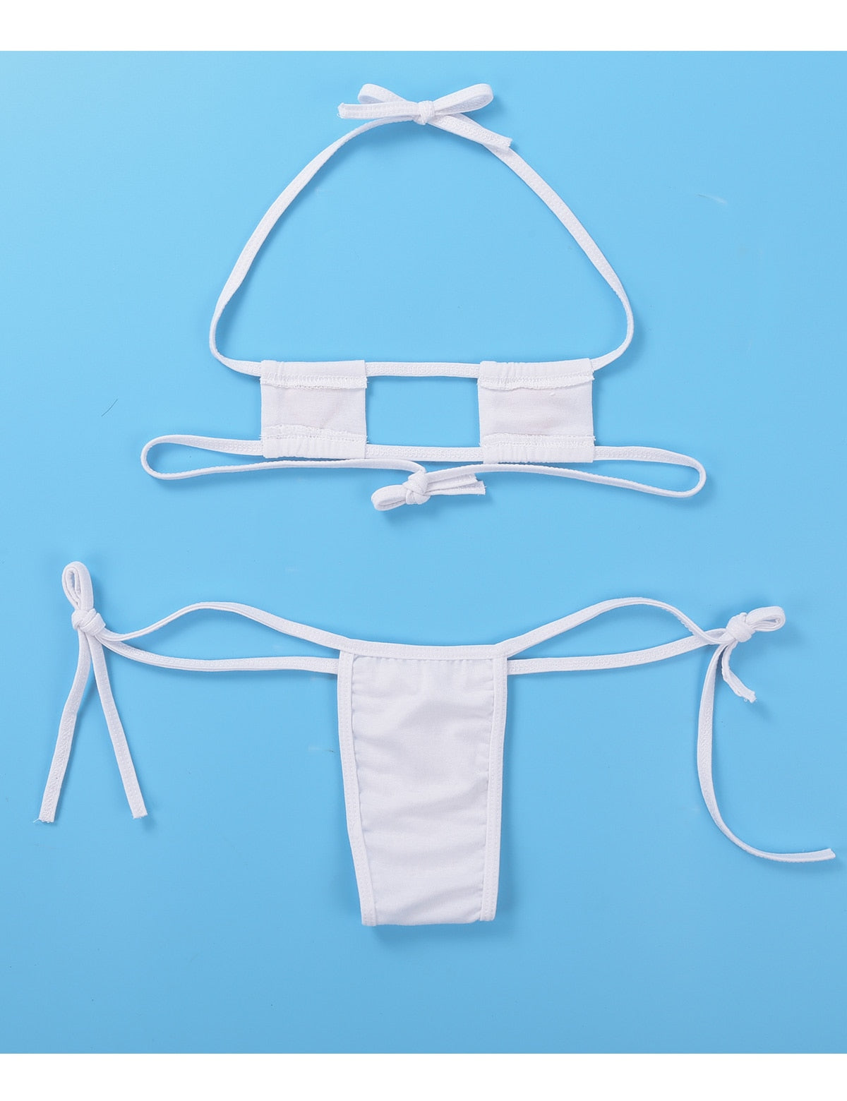 Summer Striped Heart Embroidered Cosplay Mini Bikini Lingerie Set Self Tie Square Bra Top with Briefs The Clothing Company Sydney