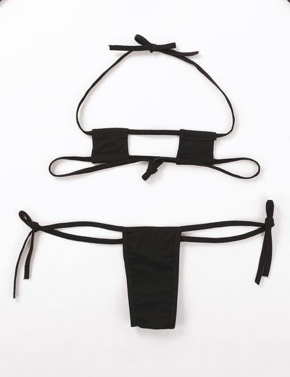 Summer Striped Heart Embroidered Cosplay Mini Bikini Lingerie Set Self Tie Square Bra Top with Briefs The Clothing Company Sydney