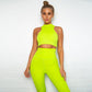 Sleeveless cami Yoga Gym elastic leggings two 2 piece neon crop top summer fashion stretchy casual set The Clothing Company Sydney