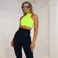 Sleeveless cami Yoga Gym elastic leggings two 2 piece neon crop top summer fashion stretchy casual set The Clothing Company Sydney