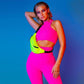 Sleeveless cami Yoga Gym elastic leggings two 2 piece neon crop top summer fashion stretchy casual set The Clothing Company Sydney