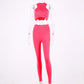 Sleeveless cami Yoga Gym elastic leggings two 2 piece neon crop top summer fashion stretchy casual set The Clothing Company Sydney