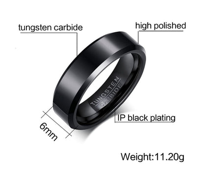 Black Tungsten Carbide Men's Ring Wedding Engagement Ring The Clothing Company Sydney