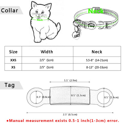 Nylon Cat Collar Personalized Pet Collars With Name ID Tag Reflective Kitten Collars Necklace For Pets Dog Accessories The Clothing Company Sydney
