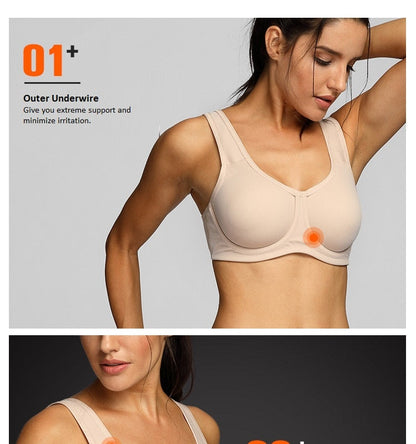 Women's Max Control Solid High Impact Plus Size Underwire Sports Bra The Clothing Company Sydney