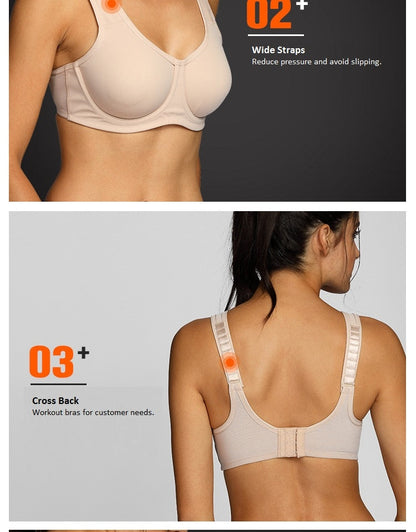 Women's Max Control Solid High Impact Plus Size Underwire Sports Bra The Clothing Company Sydney